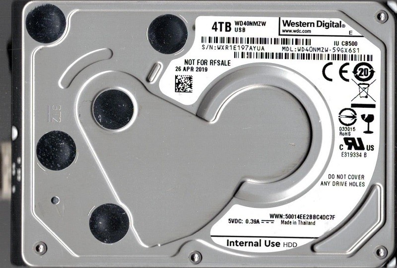 WD40NMZW-59GX6S1 USB 3.0 WXR1E Western Digital Blue 4TB USB Hard Drive