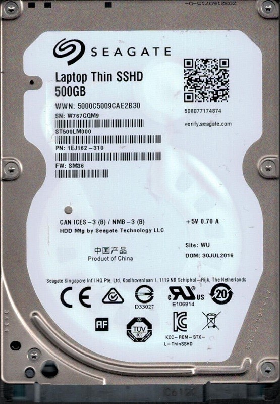 ST500LM000 P/N: 1EJ162-310 F/W: SM36 WU W76 Seagate 500GB Laptop HDD