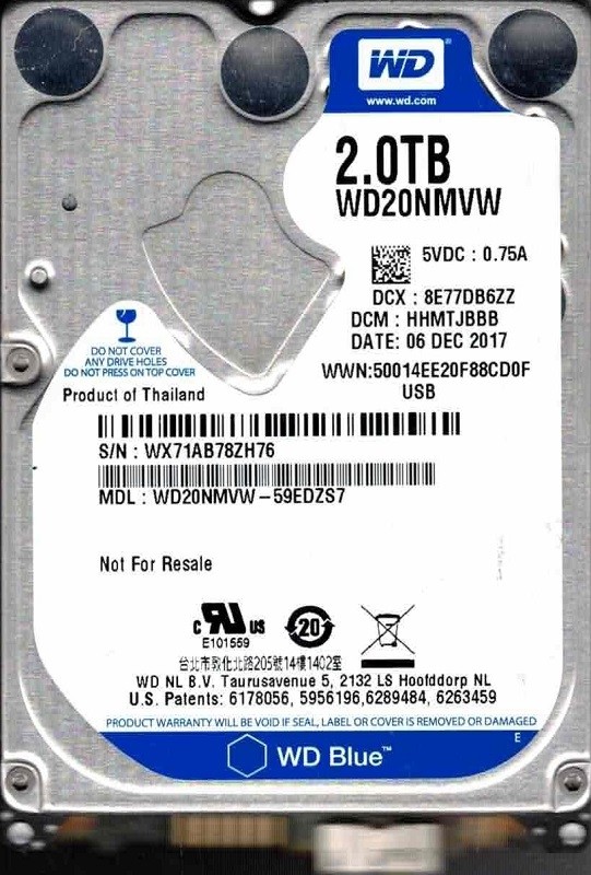 WD20NMVW-59EDZS7 DCM: HHMTJBBB WX71A Western Digital 2TB