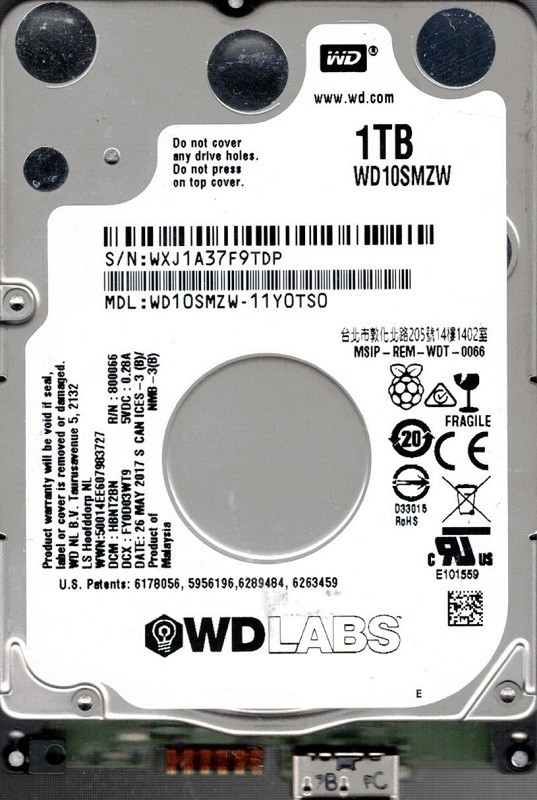 WD10SMZW-11Y0TS0 DCM: HBNT2BN WXJ1A Western Digital 1TB