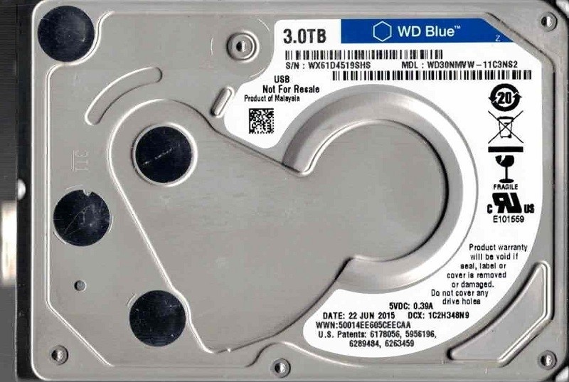 WD30NMVW-11C3NS2 WX61D Malaysia JUN 2015 Western Digital 3TB