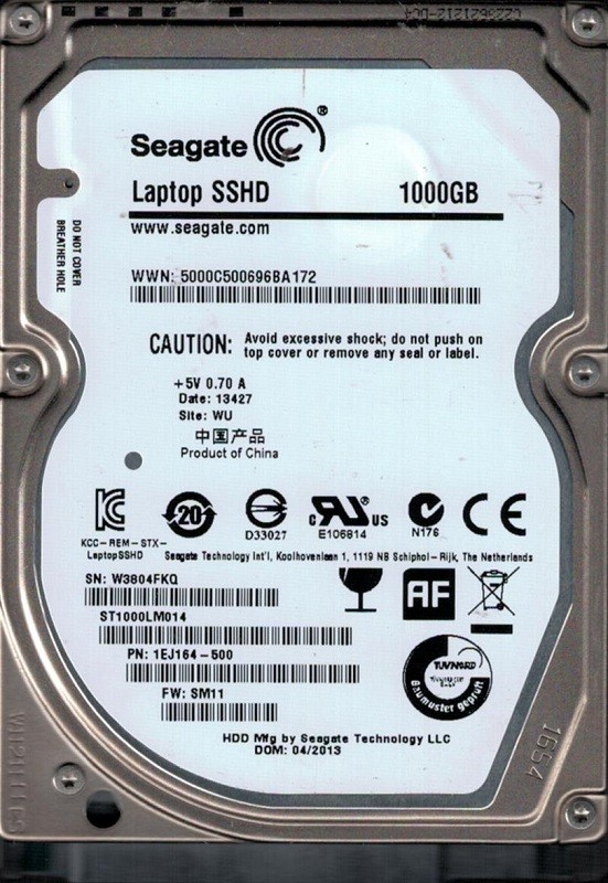 ST1000LM014 P/N: 1EJ164-500 F/W: SM11 WU W38 Seagate 1TB