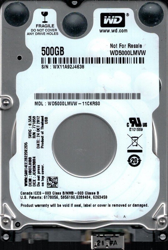 Western Digital WD5000LMVW-11CKRS0 500GB USB 3.0 DCM: HBOTJHBB