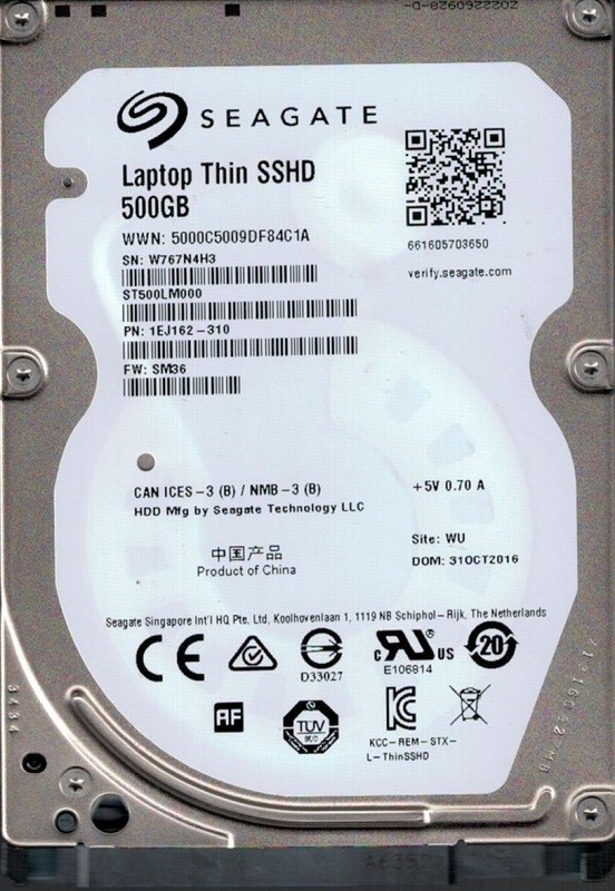 ST500LM000 P/N: 1EJ162-310 F/W: SM36 WU W76 Seagate 500GB