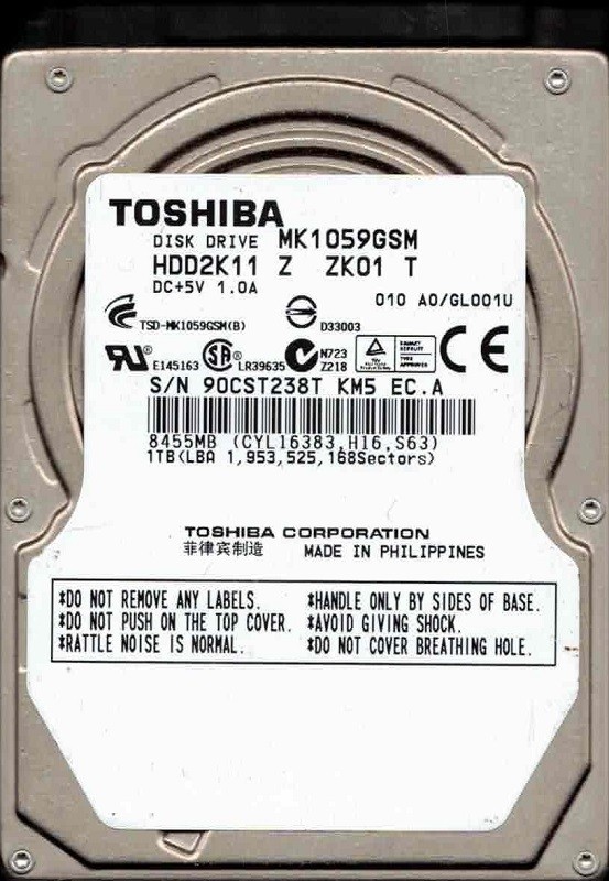 MK1059GSM HDD2K11 Z ZK01 T A0/GL001U PHILIPPINES Toshiba 1TB