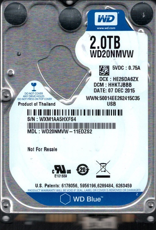 WD20NMVW-11EDZS2 DCM: HHKTJBBB WXM1A Western Digital 2TB