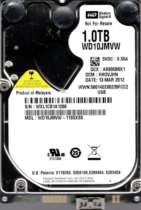 Western Digital WD10JMVW-11S5XS0 1TB DCM: HHOVJHN