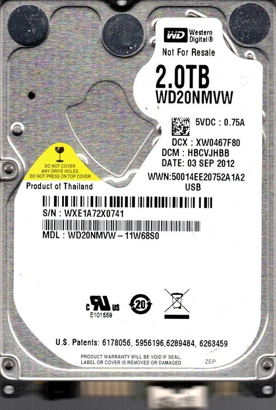 Western Digital WD20NMVW-11W68S0 USB 3.0 2TB DCM: HBCVJHBB WXE1A