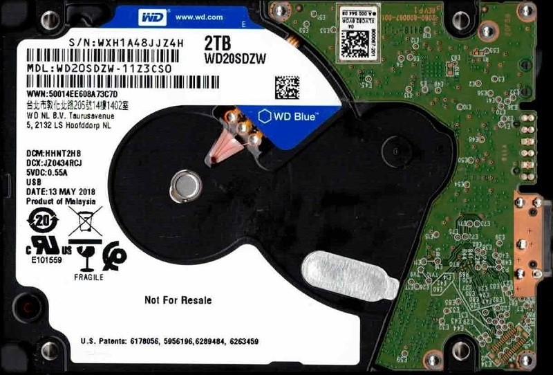 WD20SDZW-11Z3CS0 WXP1A Malaysia APR 2018 Western Digital 2TB SATA 6Gb/s