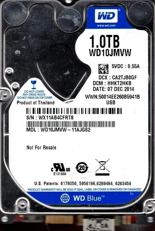 Western Digital WD10JMVW-11AJGS2 DCM: HHKT2HKB WX11A 1TB