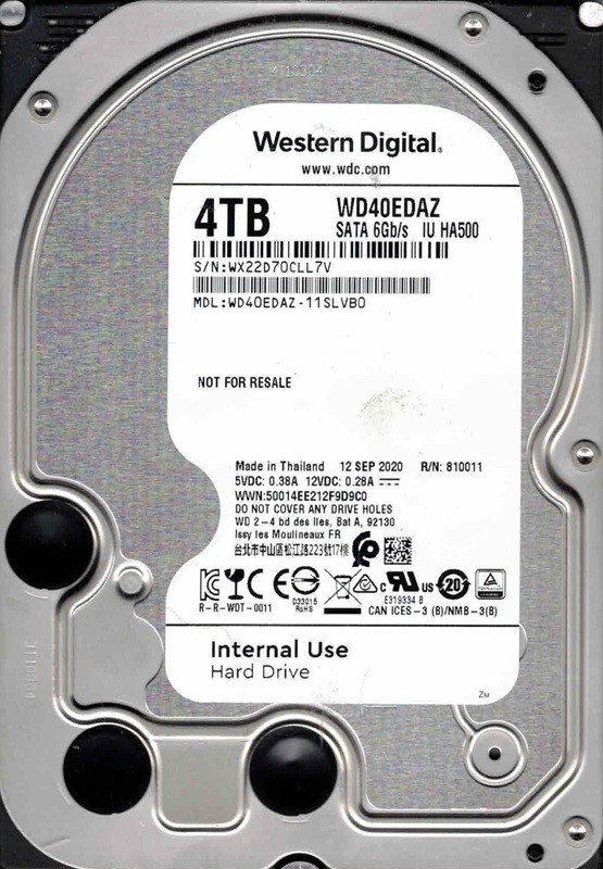 WD40EDAZ-11SLVB0 WX22D Thailand SEP 2020 Western Digital 4TB