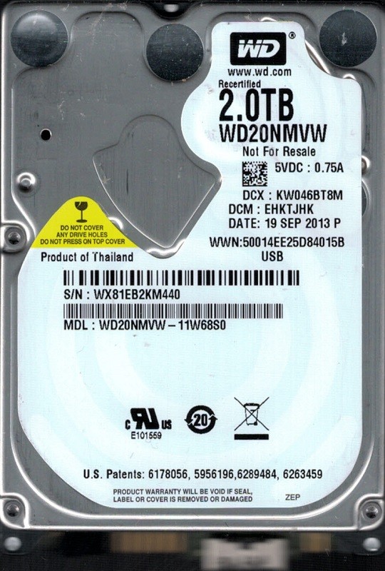 Western Digital WD20NMVW-11W68S0 USB 3.0 2TB DCM: EHKTJHK