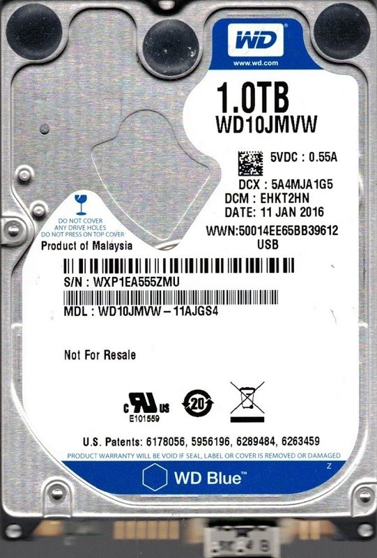 WD10JMVW-11AJGS4 DCM: EHKT2HN WXP1E Western Digital 1TB