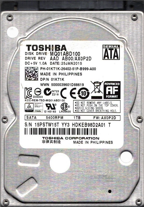 Toshiba MQ01ABD100 AAD AB00/AX0P2D 1TB Philippines