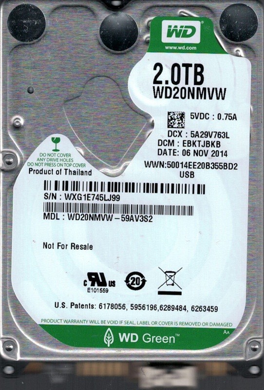 WD20NMVW-59AV3S2 DCM: EBKTJBKB WXG1E Western Digital 2TB