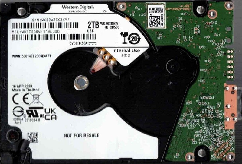 WD20SDRW-11VUUS0 WXR2A Thailand APR 2023 Western Digital 2TB