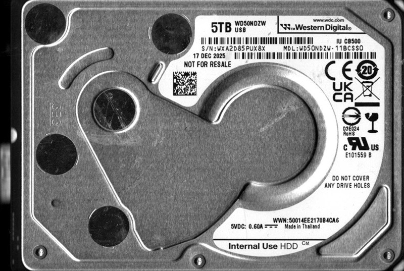 WD50NDZW-11BCSS0 WXA2D DEC 2025 Thailand Western Digital 5TB