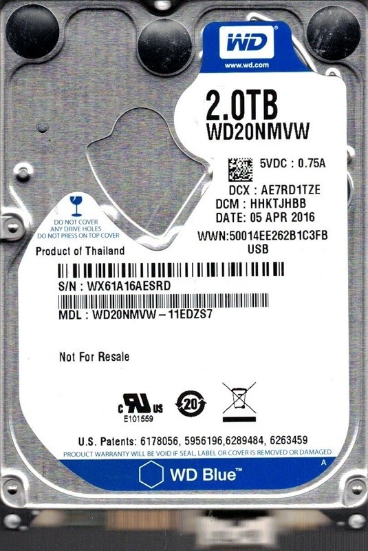 WD20NMVW-11EDZS7 DCM: HHKTJHBB WX61A Western Digital 2TB