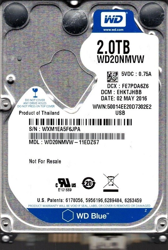 WD20NMVW-11EDZS7 DCM: EHKTJHBB WXM1E Western Digital 2TB