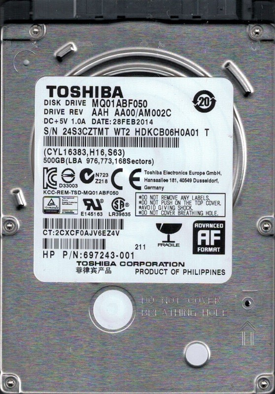 Toshiba MQ01ABF050 500GB AAH AA00/AM002C Philippines