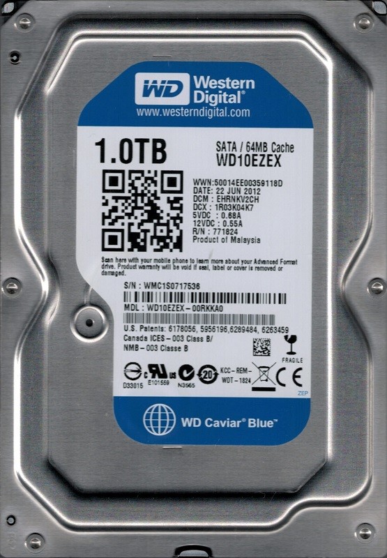 Western Digital WD10EZEX-00RKKA0 DCM: EHRNKV2CH 1TB