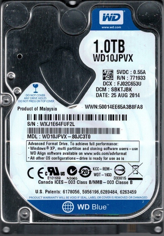 Western Digital WD10JPVX-80JC3T0 1TB DCM: SBKTJBK