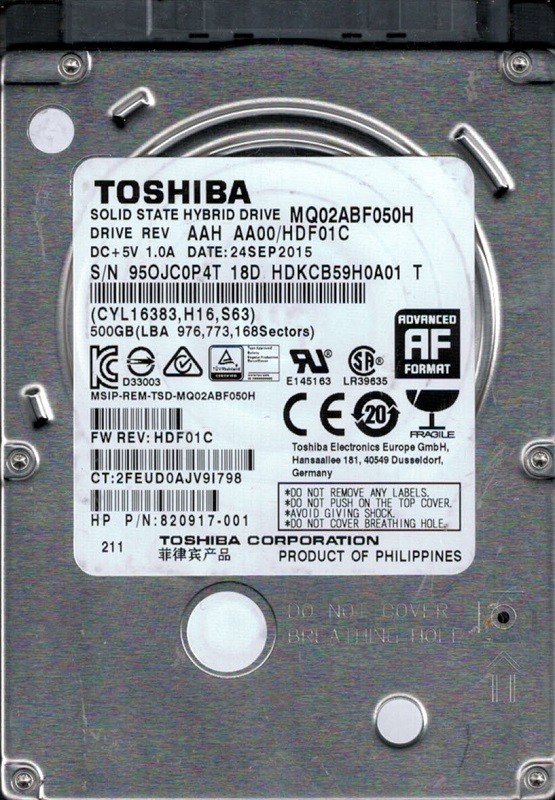 MQ02ABF050H AAD AA00/HDF01C PHILIPPINES Toshiba 500GB
