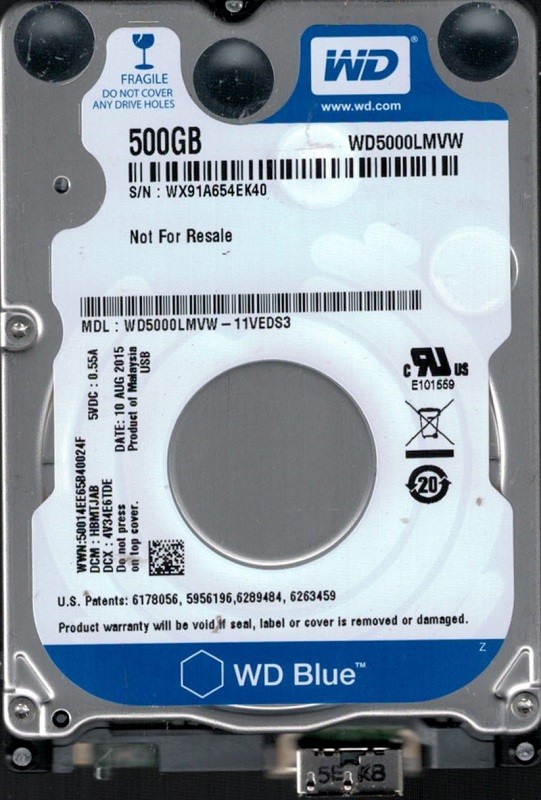 WD5000LMVW-11VEDS3 DCM: HBMTJAB WX91A Western Digital 500GB