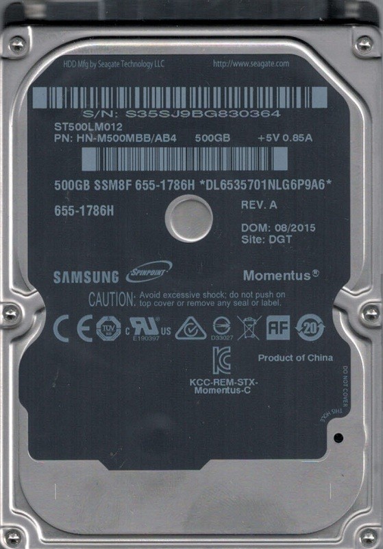 Samsung ST500LM012 HN-M500MBB/AB4 500GB MAC 655-1786B Seagate