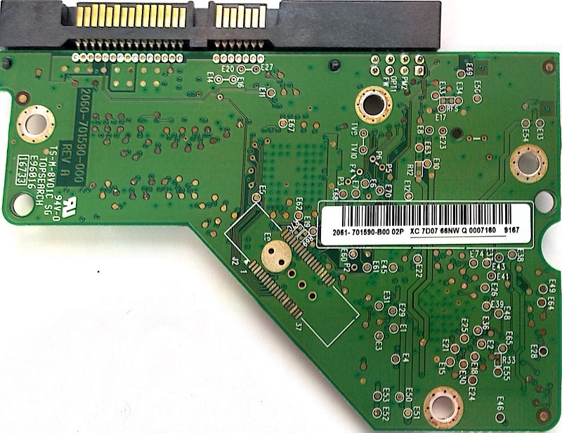 PCB WD10EACS-00D6B1 2061-701590-B00 02P 1TB Western Digital