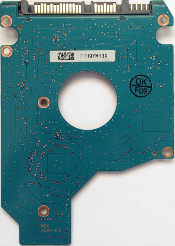 PCB MK6465GSXN G002641A HDD2J11 B UL01 B F/W: A0/GH101M Toshiba