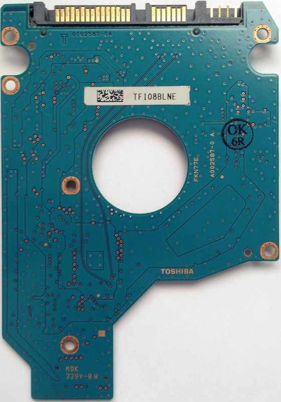PCB MK5056GSY G002587-0A HDD2E61 D UL03 T F/W: A0/LH003D Toshiba
