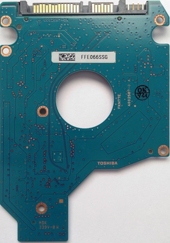 PCB MK5056GSY G002587-0A HDD2E61 F VL01 S F/W: A0/LH003C Toshiba