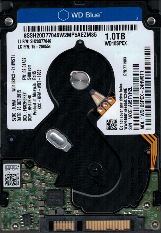 Western Digital WD10SPCX-24HWST1 1TB DCM: HHTJKHO