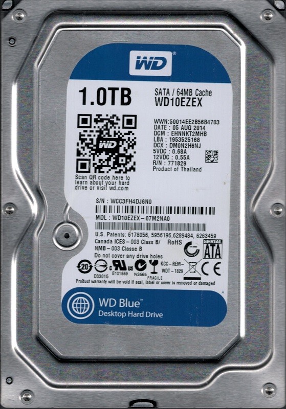 Western Digital WD10EZEX-07M2NA0 DCM: EHNNKT2MHB 1TB