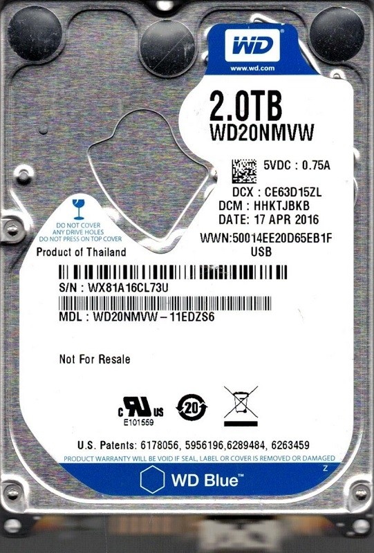 WD20NMVW-11EDZS6 DCM: HHKTJBKB WX81A Western Digital 2TB