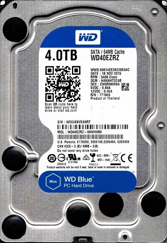WD40EZRZ-00WN9B0 DCM: HANNHT2CAB WCC4E Western Digital 4TB