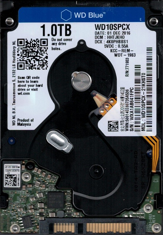 WD10SPCX-21KHST0 DCM: HHTJKHO WXA1A Western Digital 1TB