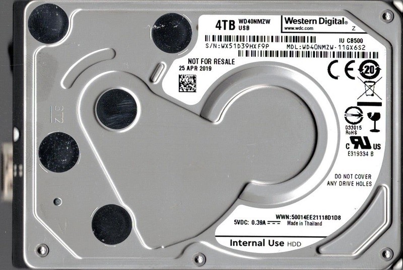 WD40NMZW-11GX6S2 USB 3.0 WX51D Western Digital 4TB USB HDD
