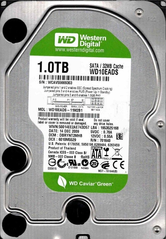 Western Digital WD10EADS-11M2B1 1TB DCM: DBRYNT2MHB WCAV5