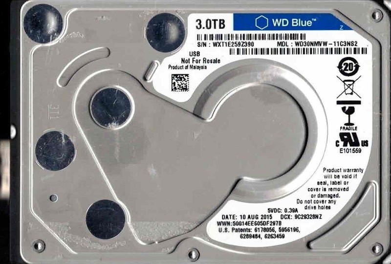 WD30NMVW-11C3NS2 WXT1E AUG 2015 Malaysia  USB 3.0 Western Digital 3TB
