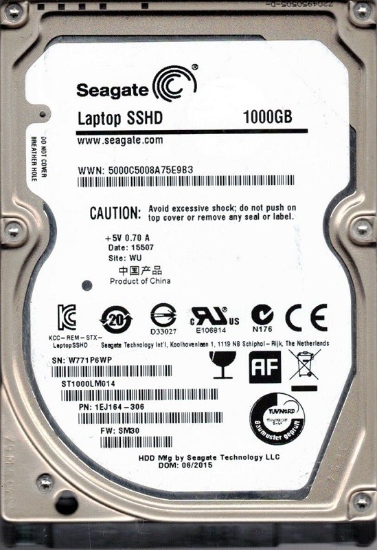 ST1000LM014 P/N: 1EJ164-306 F/W: SM30 WU W77 Seagate 1TB