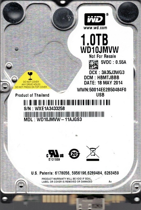 WD10JMVW-11AJGS3 DCM: HBMTJBBB WXE1A Western Digital 1TB