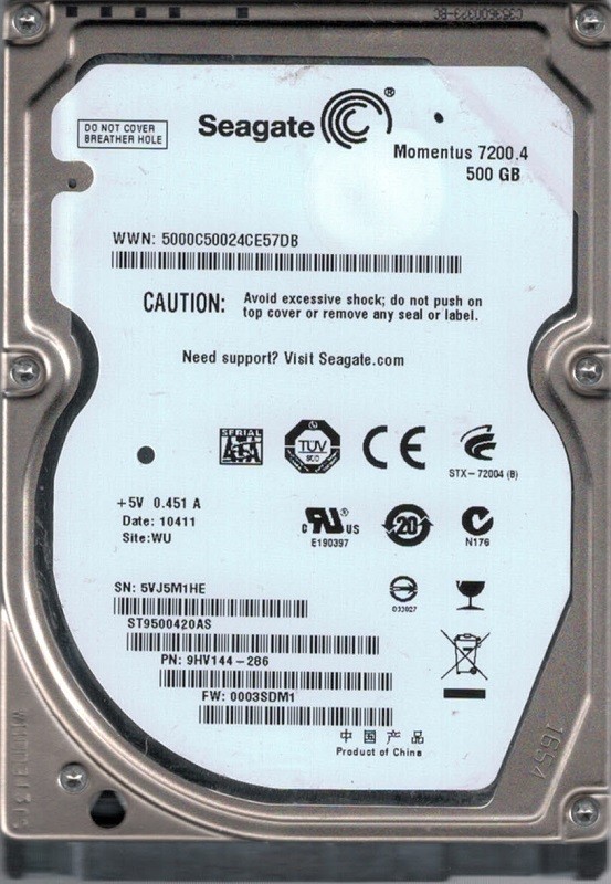 ST9500420AS F/W: 0003SDM1 P/N: 9HV144-286 WU 5VJ Seagate 500GB