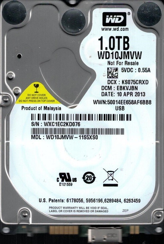 Western Digital WD10JMVW-11S5XS0 1TB DCM: EBKVJBN