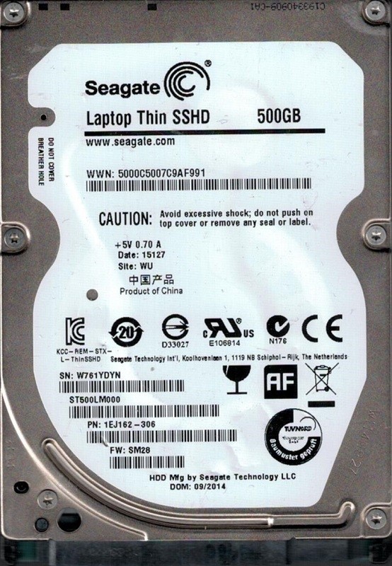 ST500LM000 P/N: 1EJ162-306 F/W: SM28 WU W76 Seagate 500GB