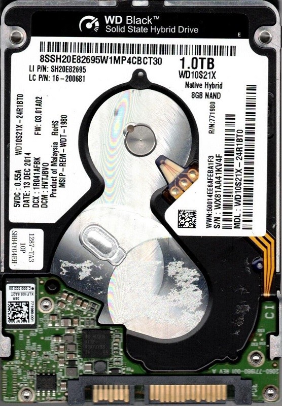 Western Digital WD10S21X-24R1BT0 1TB SSHD DCM: HVTJBVO