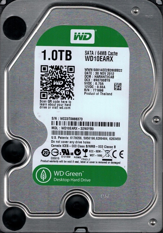 Western Digital WD10EARX-32N0YB0 1TB DCM: HARNNT2CAB