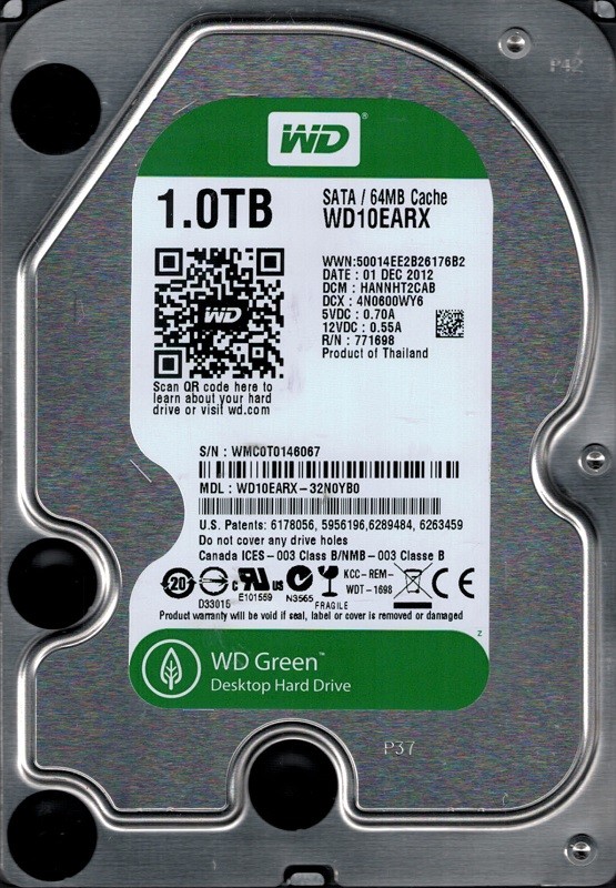WD10EARX-32N0YB0 DCM: HANNHT2CAB WMC0T Western Digital 1TB
