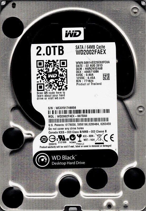 Western Digital WD2002FAEX-007BA0 2TB DCM: HARCNV2AAB